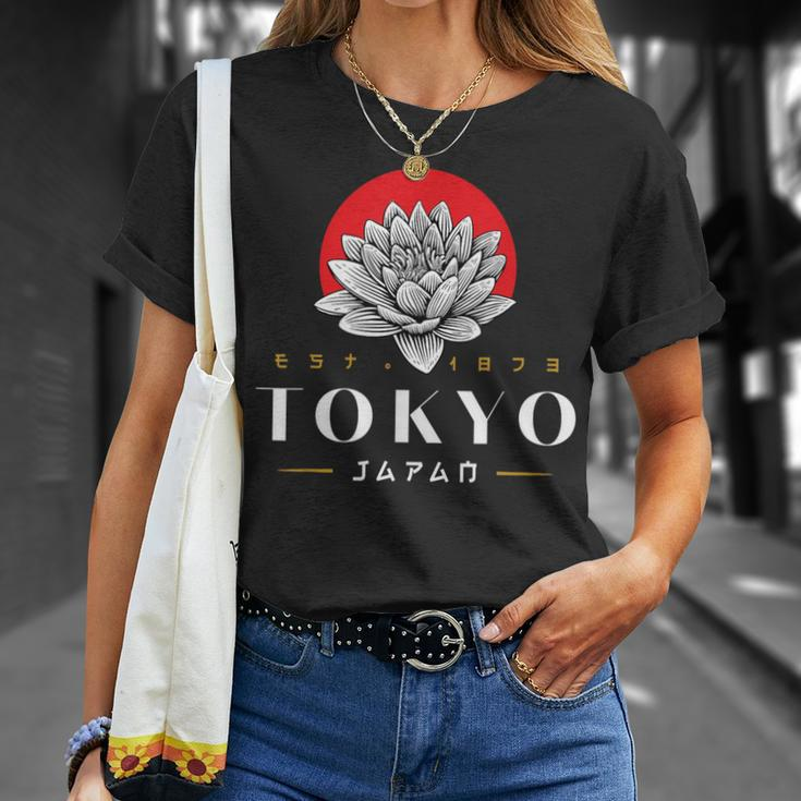 Tokyo Japan Lotus 1873 Vintage Retro Kanji Souvenir T-Shirt Geschenke für Sie