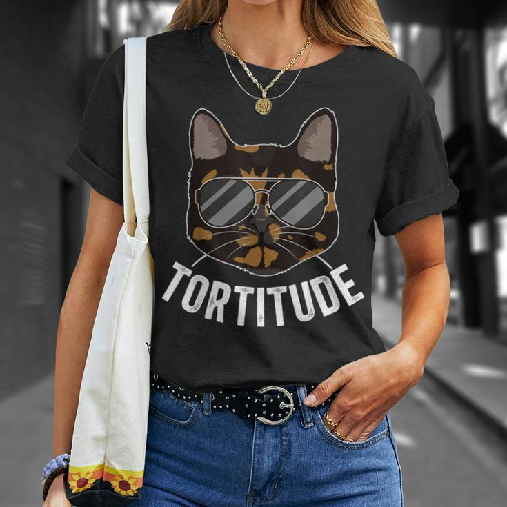 Tortitude Tortie Cat Owner Tortoiseshell Cat Lover T-Shirt Gifts for Her