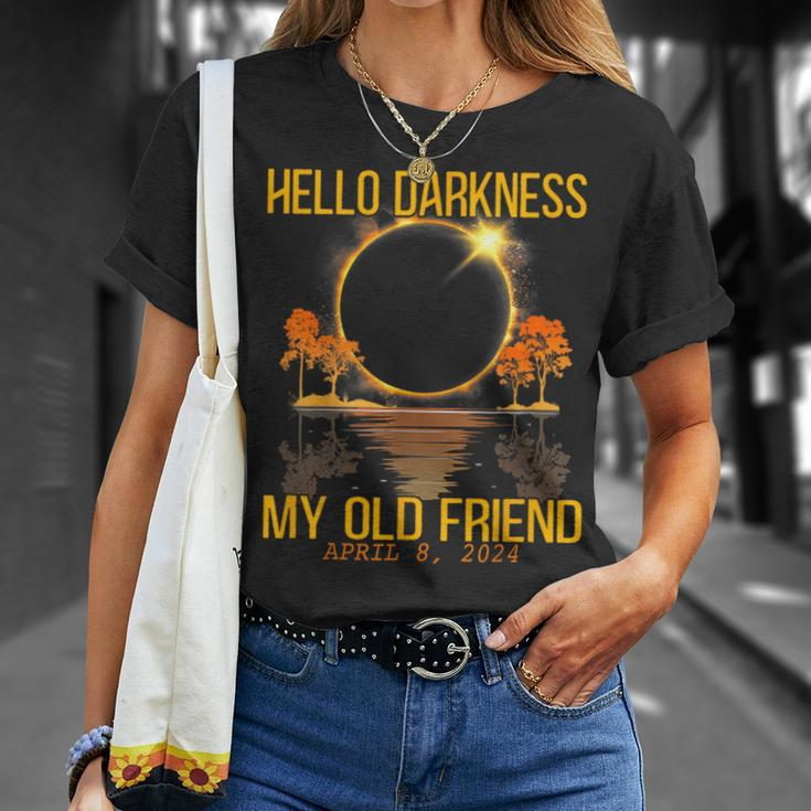 Total Eclipse 2024 Hello Darkness My Old Friend T-Shirt Gifts for Her