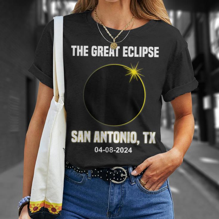 Total Solar Eclipse 2024 City San Antonio Texas Eclipse T-Shirt Gifts for Her