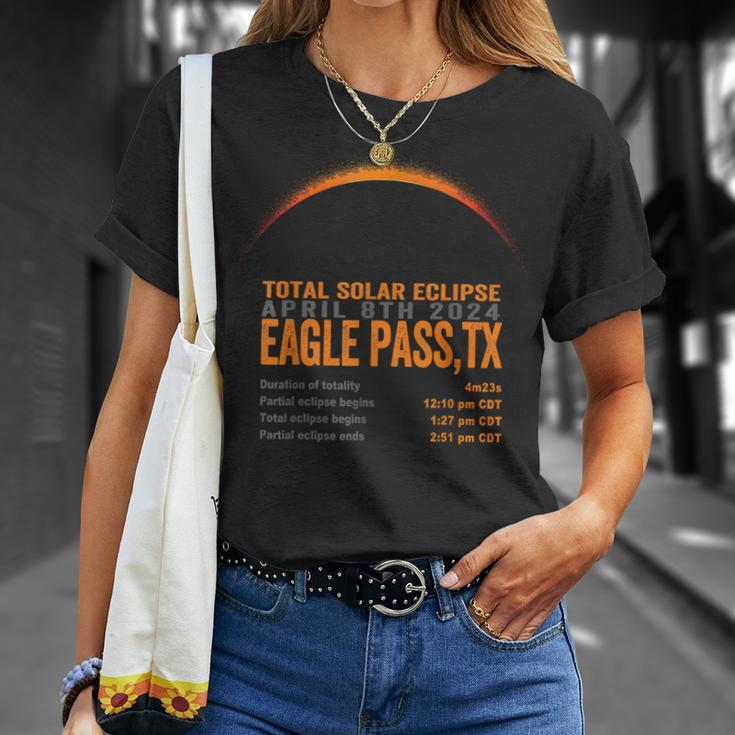Total Solar Eclipse 2024 Eagle Pass Texas Path Of Totality T-Shirt Gifts for Her