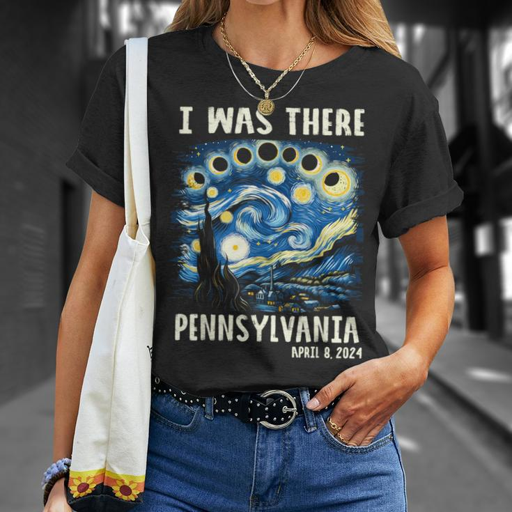 Total Solar Eclipse 2024 Pennsylvania Starry Night Painting T-Shirt Gifts for Her
