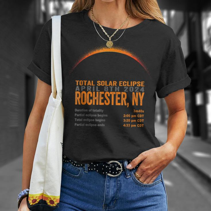 Total Solar Eclipse 2024 Rochester New York Path Of Totality T-Shirt Gifts for Her