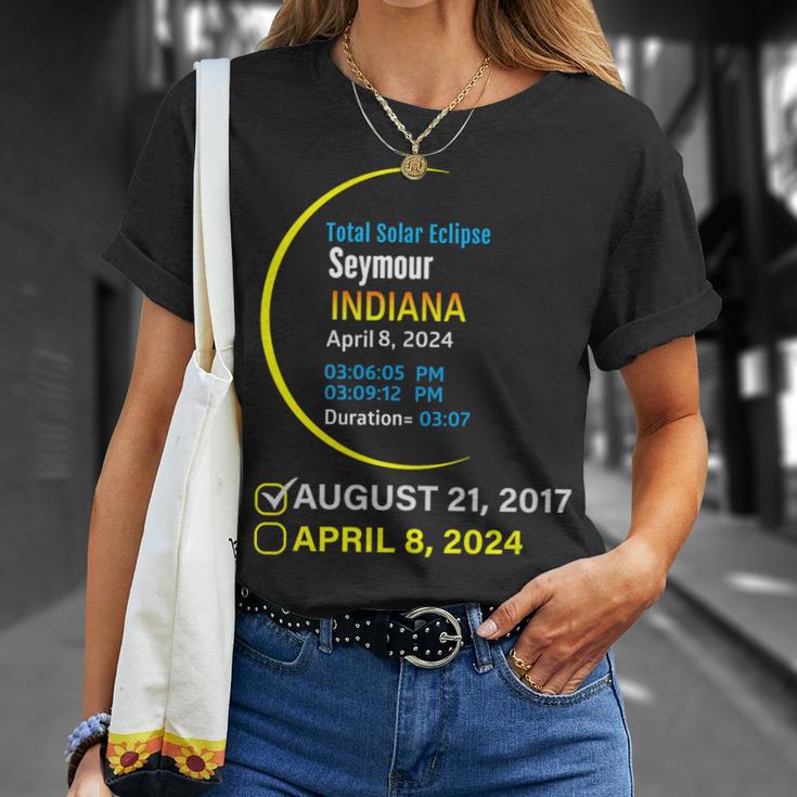 Total Solar Eclipse April 8 2024 Indiana Seymour T-Shirt Gifts for Her