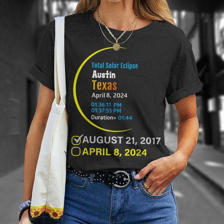 Total Solar Eclipse April 8 2024 Texas Austin T-Shirt Gifts for Her