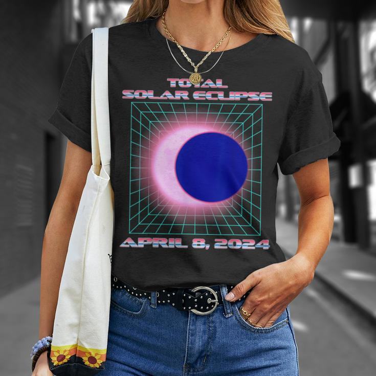 Total Solar Eclipse April 8 2024 Vaporwave Retro Totality T-Shirt Gifts for Her