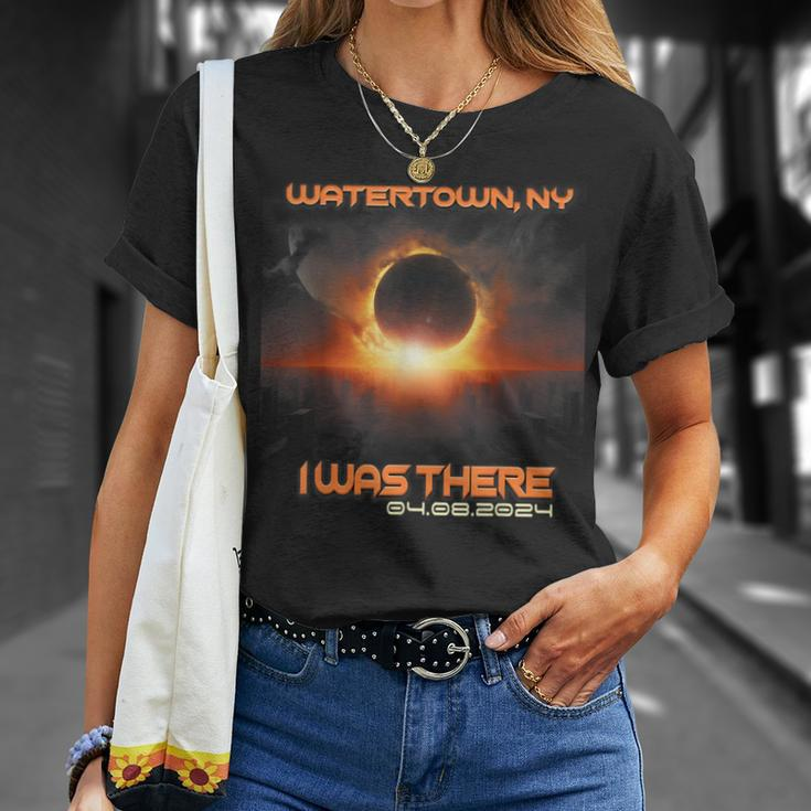 Total Solar Eclipse Cityscape Watertown New York Ny T-Shirt Gifts for Her
