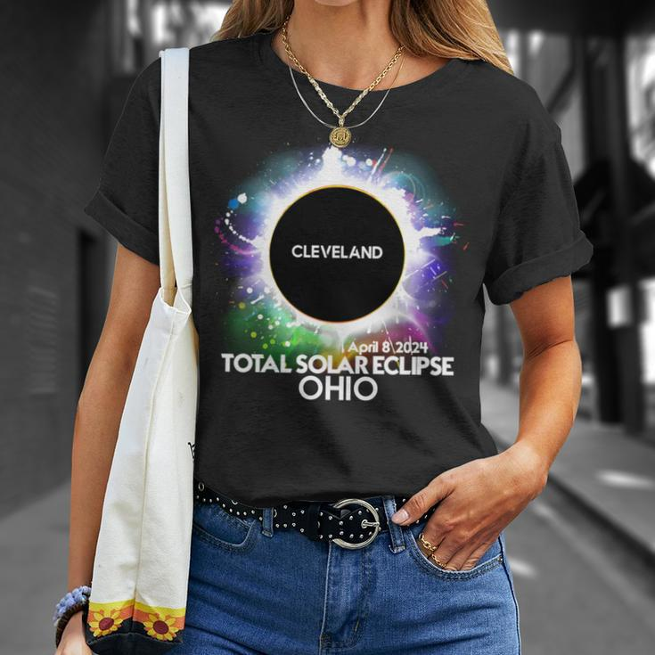 Total Solar Eclipse Cleveland Ohio 2024 Colorful Totality T-Shirt Gifts for Her