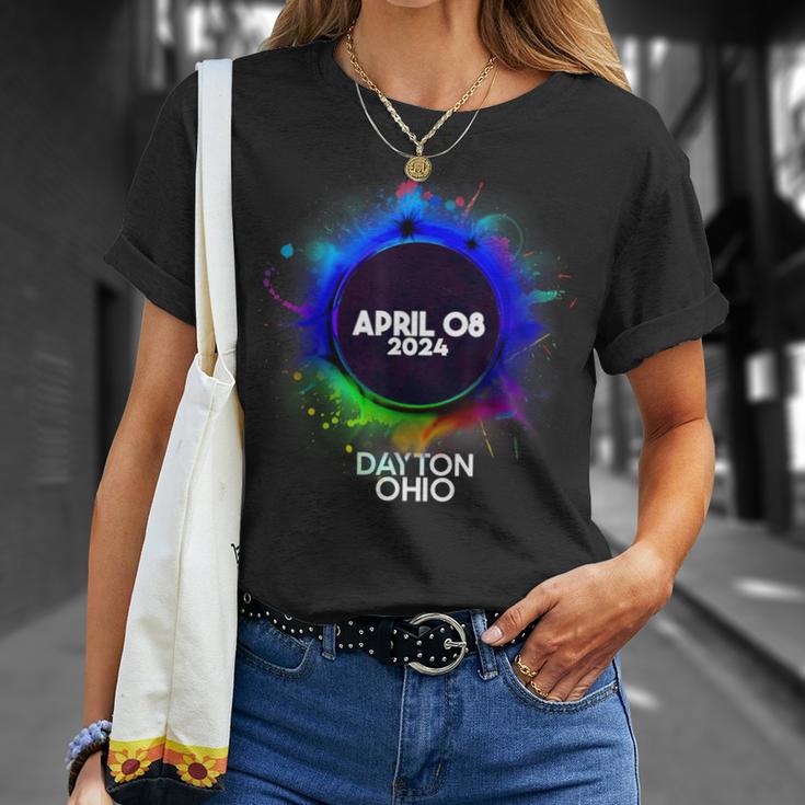 Total Solar Eclipse Dayton Ohio 2024 Colorufl Totality T-Shirt Gifts for Her