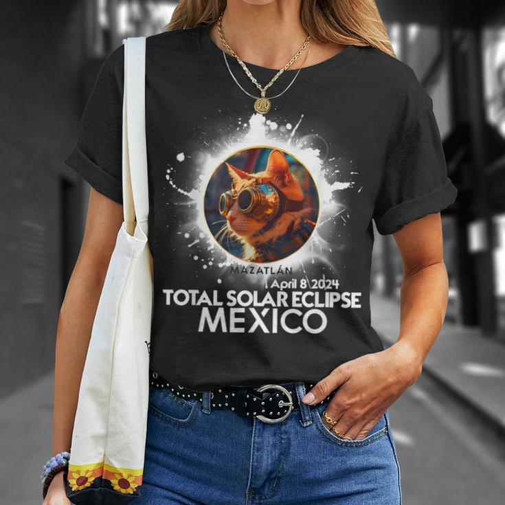 Total Solar Eclipse Mazatlan Mexico 2024 Astronomy Cat T-Shirt Gifts for Her