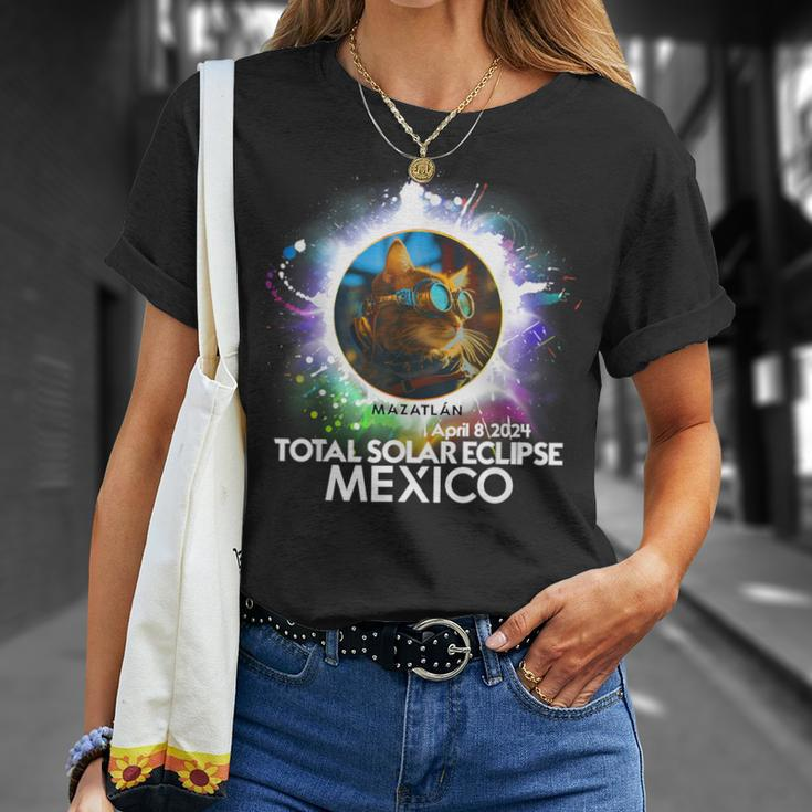 Total Solar Eclipse Mazatlan Mexico 2024 Cat Totality T-Shirt Gifts for Her