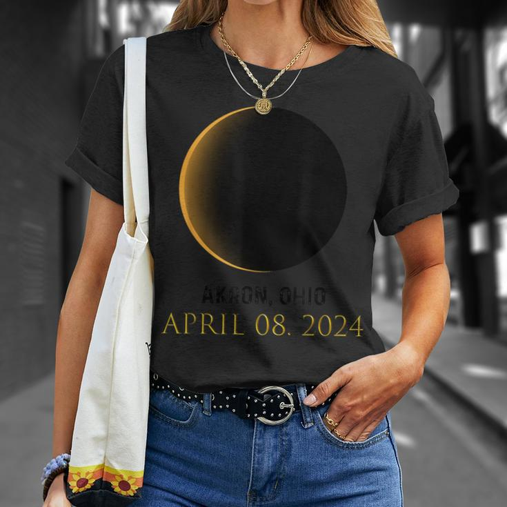 Total Solar Eclipse Spring April 8 2024 Akron Ohio T-Shirt Gifts for Her