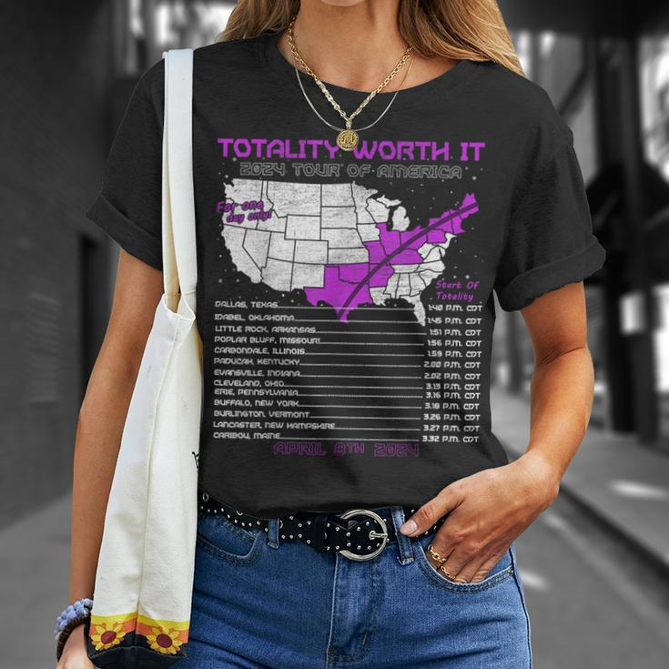 Totality Worth It Solar Eclipse Tour Of America 04082024 T-Shirt Gifts for Her