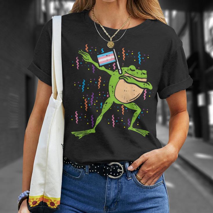 Transgender Flag Frog Dab Lgbt Trans Pride Stuff Animal T-Shirt Gifts for Her