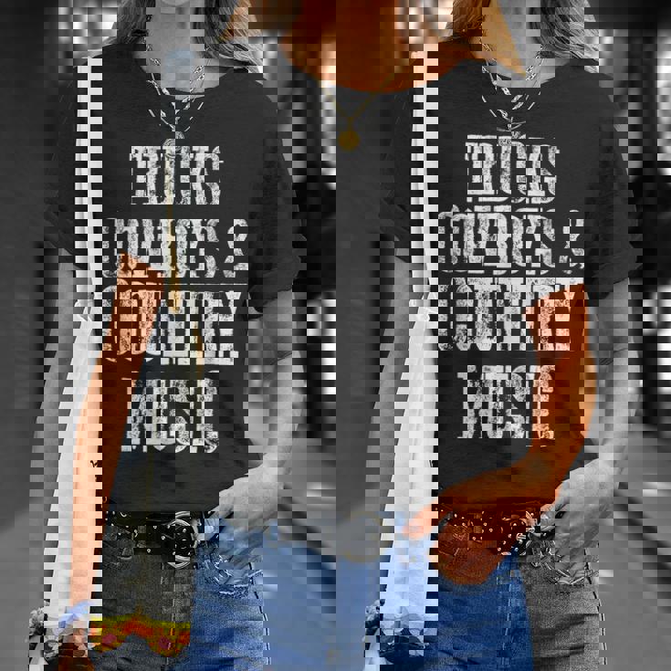 Trucks Cowboys Country Music Country Southern T-Shirt Gifts for Her