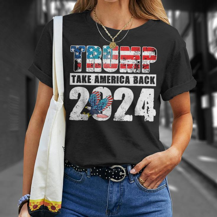 Trump 2024 Flag Take America Back 4Th Of July Trump 2024 T-Shirt Gifts for Her
