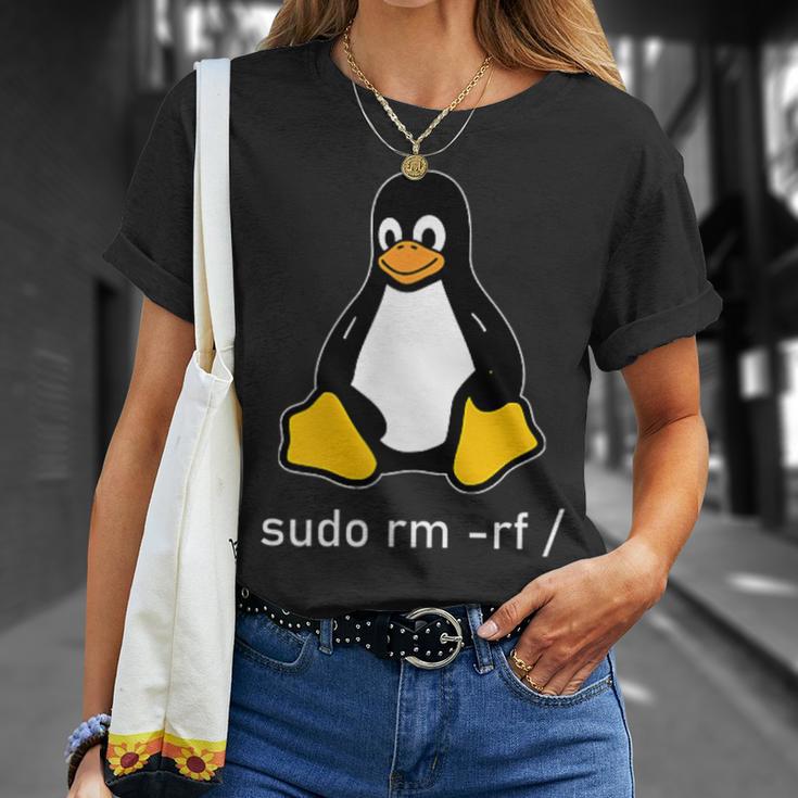 Tux Linux Penguin Sudo Rm -Rf Computer Science T-Shirt Geschenke für Sie