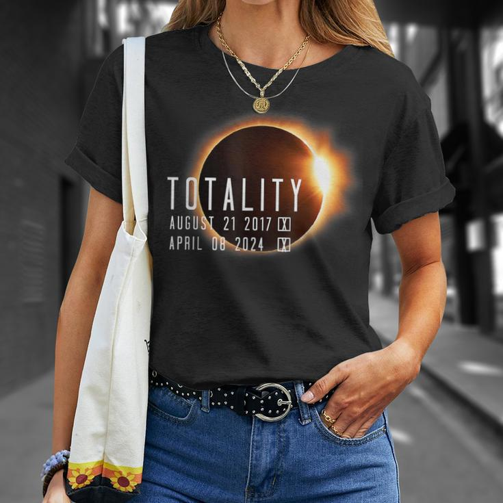 Twice In A Lifetime Totality Solar Eclipse 2017 & 2024 T-Shirt Gifts for Her