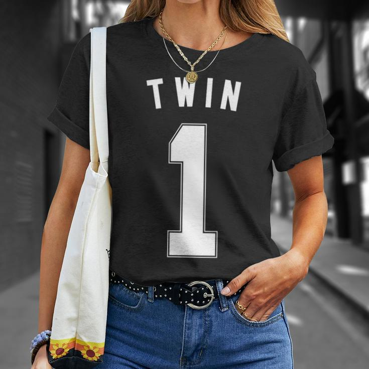 Twin 1 Matching Adult Kid Jersey Identical Twin T-Shirt Gifts for Her