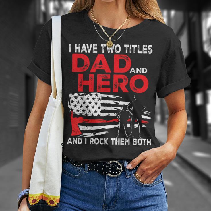 I Have Two Titles Dad And Hero And I Rock Them Both Vintage T-Shirt Gifts for Her