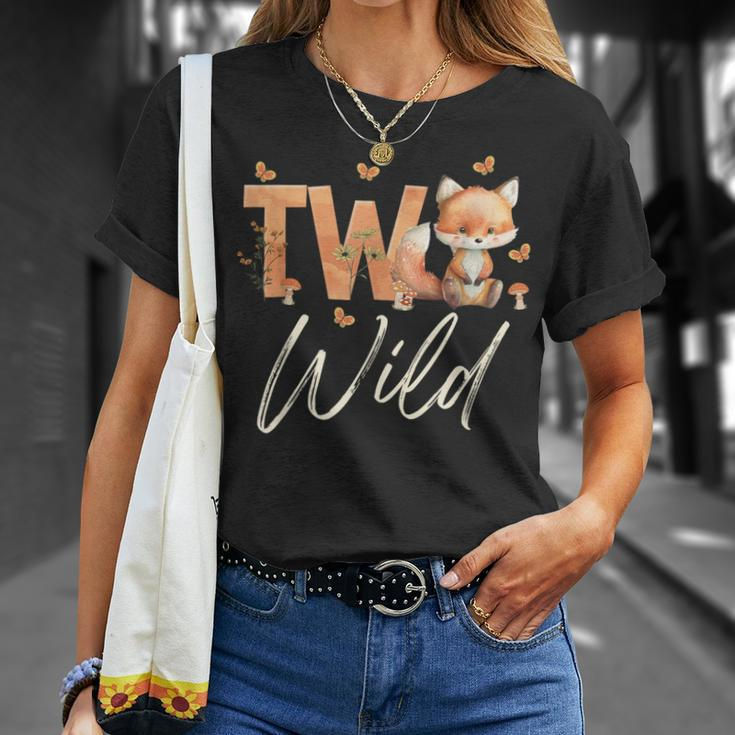 Two Wild Fox Woodland Animal 2Nd Birthday 2 Year Old T-Shirt Gifts for Her