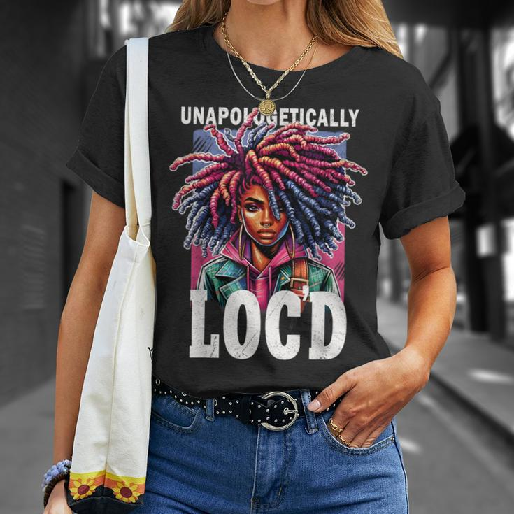 Unapologetically Loc'd Black History Melanin Black Queen T-Shirt Gifts for Her