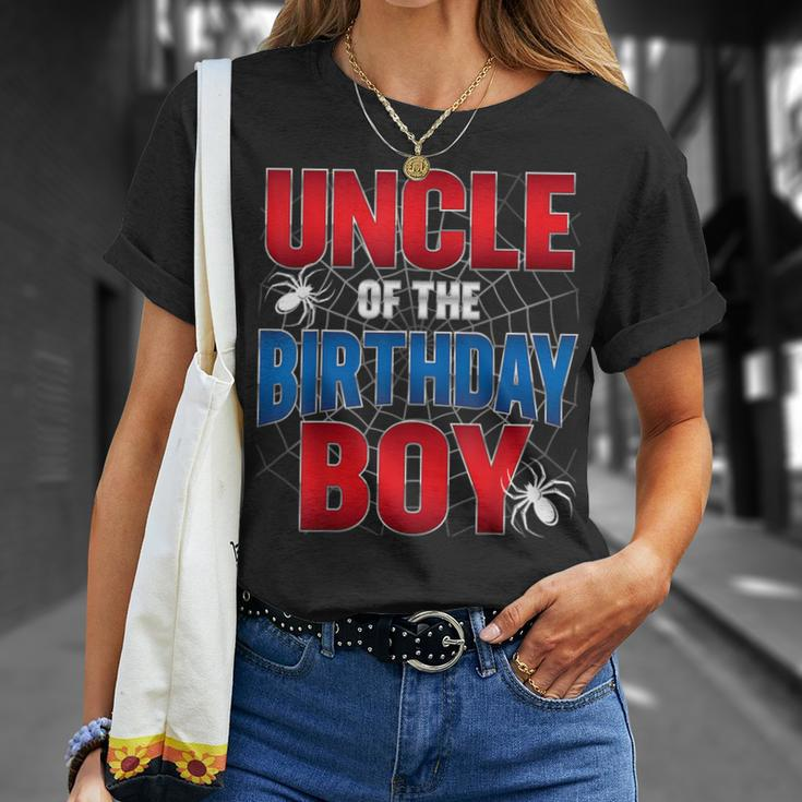 Uncle Of The Birthday Boy Costume Spider Web Birthday Party T-Shirt Gifts for Her