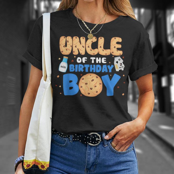 Uncle Of The Birthday Boy Milk And Cookies 1St Birthday T-Shirt Gifts for Her