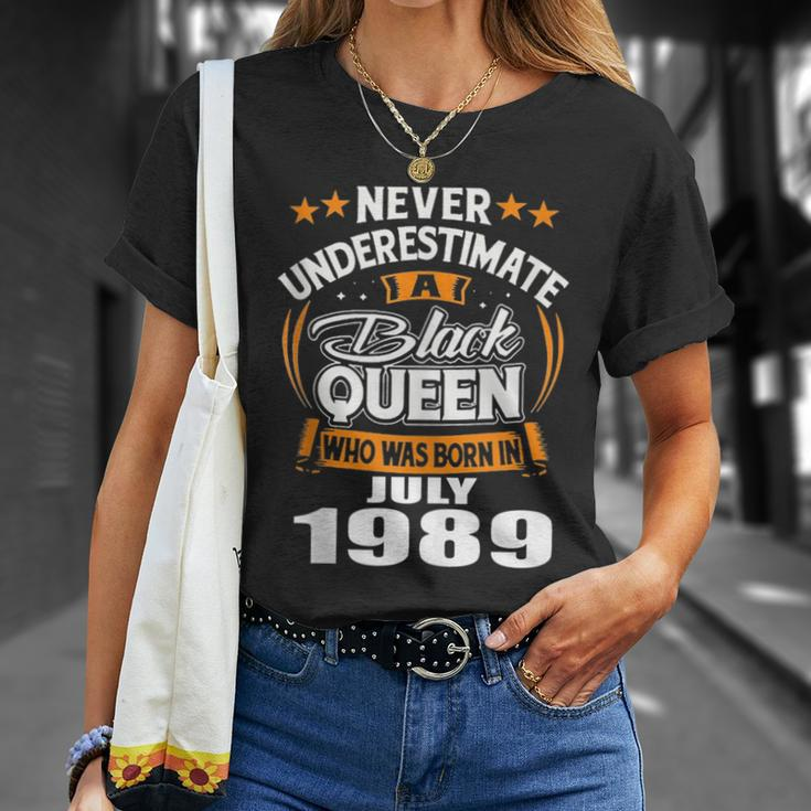 Never Underestimate A Black Queen July 1989 T-Shirt Gifts for Her