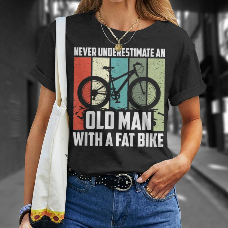 Never Underestimate An Old Man With A Fat Bike Cycling T-Shirt Gifts for Her