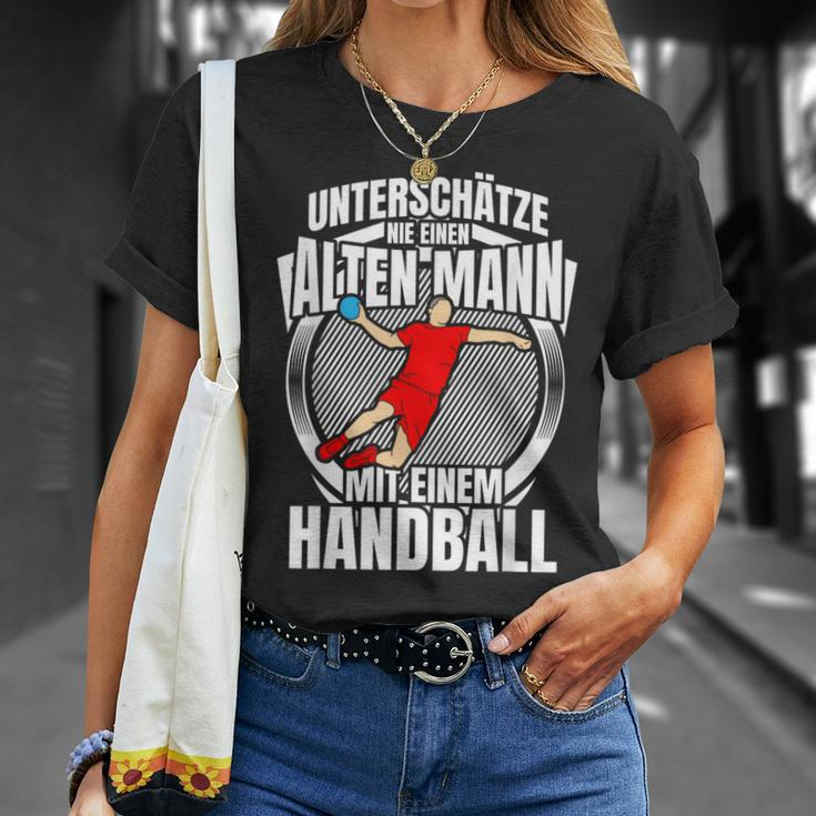 Unterschätze Nie Einen Alten Mann Handball T-Shirt Geschenke für Sie