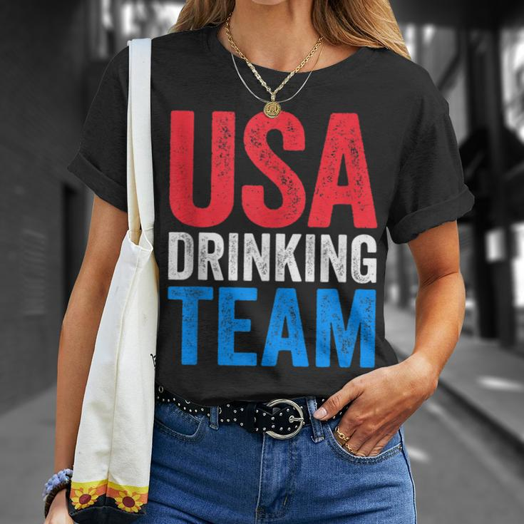 Usa Drinking Team Fourth Of July T-Shirt Gifts for Her