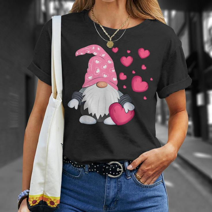 Valentine's Day Gnome Love Holding Red Heart T-Shirt Gifts for Her
