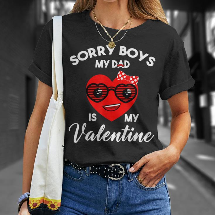 Valentines Day Sorry Boys My Dad Is My Valentine Girls Kids T-Shirt Gifts for Her