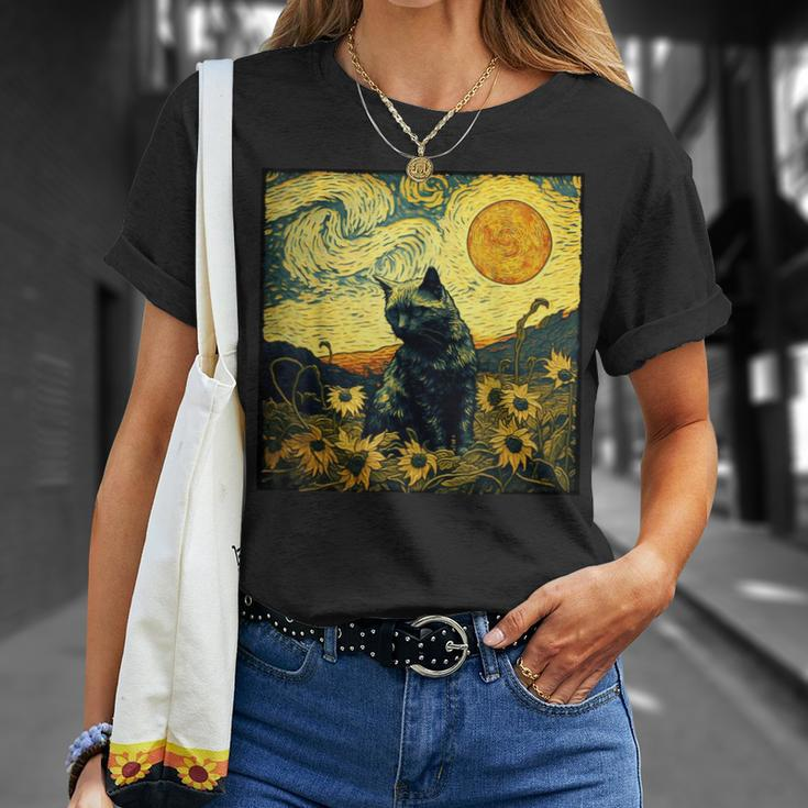 Van Gogh Cat T-Shirt Geschenke für Sie