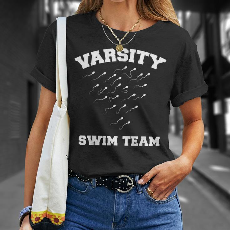 Varsity Swim Team Swimming Sperm T-Shirt Gifts for Her