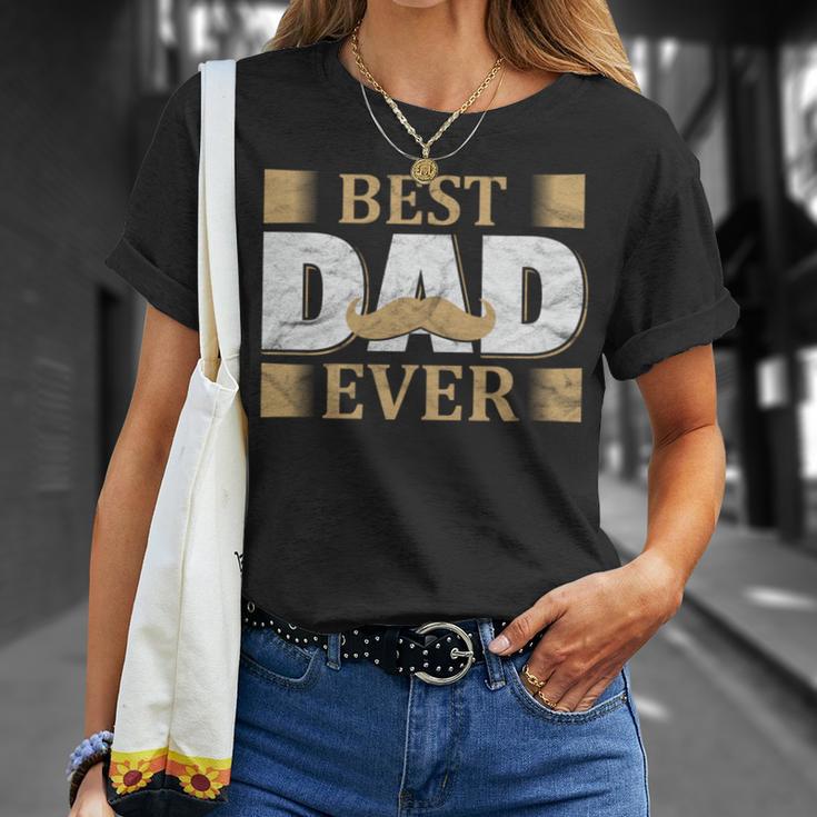 Vatertagaterintage Mustache Best Dad Ever Papa T-Shirt Geschenke für Sie