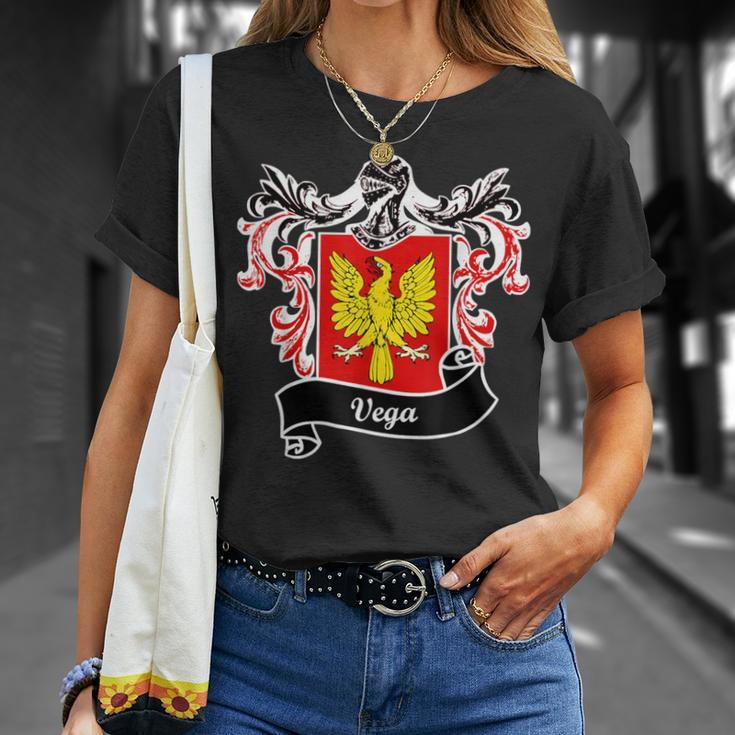 Vega Coat Of Arms Surname Last Name Family Crest T-Shirt Gifts for Her