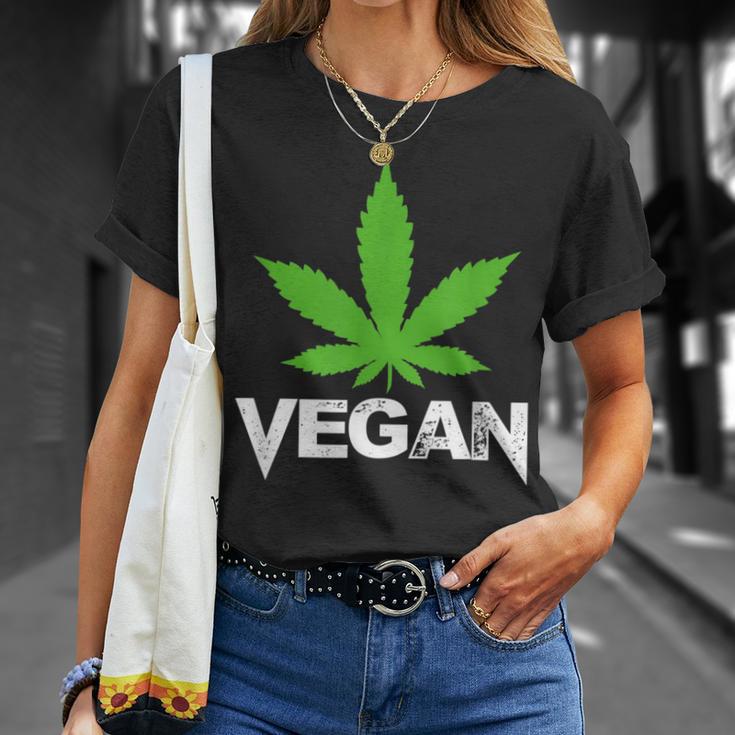 Vegan Marijuana Cannabis Weed Smoker Vegetarian T-Shirt Gifts for Her