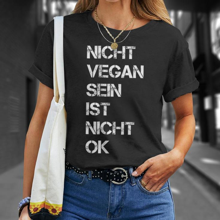 Vegan Saying Nicht Vegan Sein Ist Nicht Ok Vegan Black S T-Shirt Geschenke für Sie