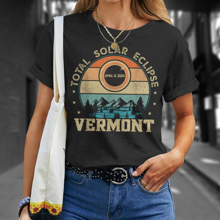 Vermont Total Solar Eclipse April 8Th 2024 Women T-Shirt Gifts for Her