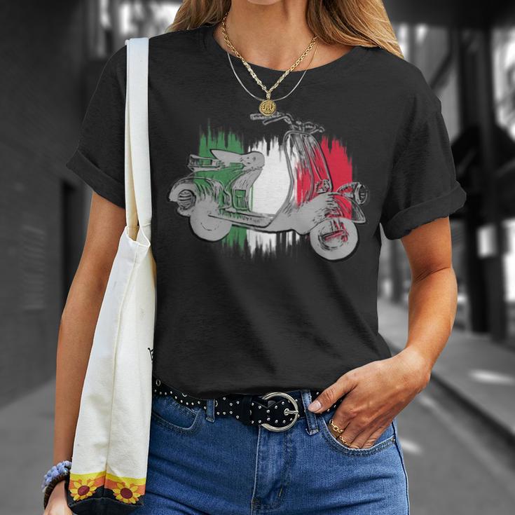 Vespa Scooter Vintage Retro Italian Flag T-Shirt Geschenke für Sie