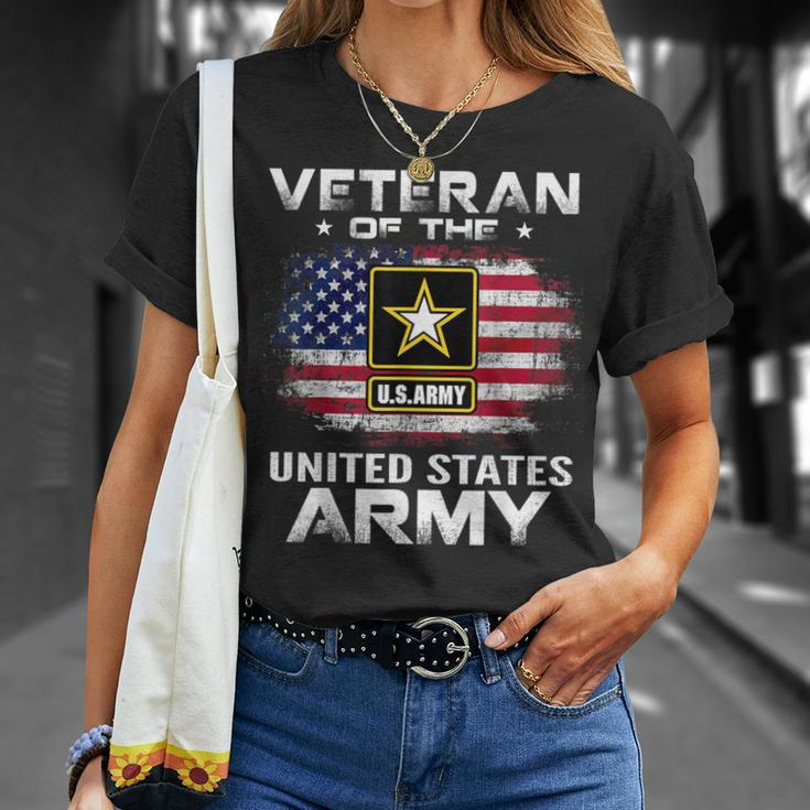 Veteran Of The United States Army With American Flag T-Shirt Gifts for Her