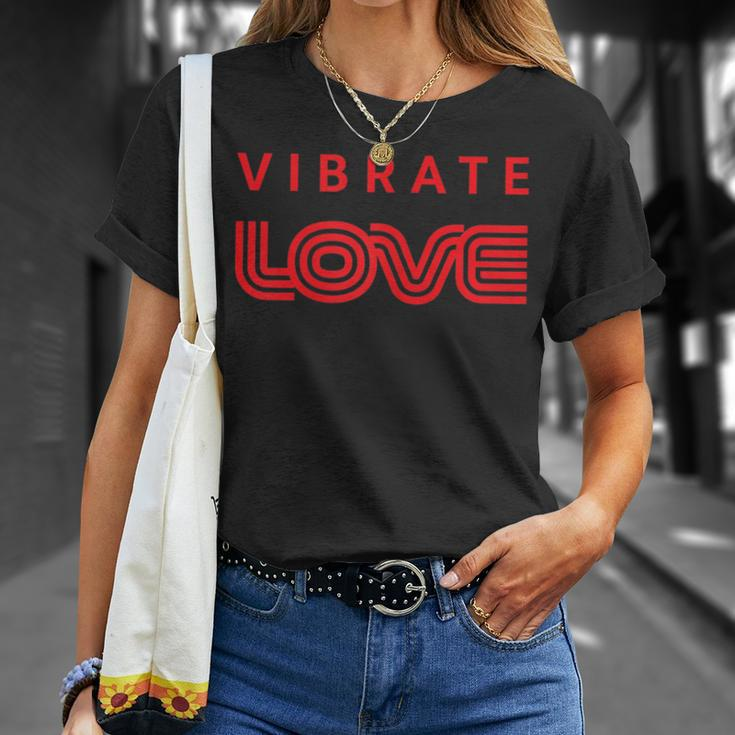 Vibrate Love Cute Spiritual Yoga Meditation Graphic T-Shirt Gifts for Her