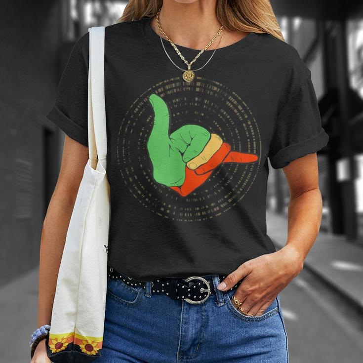 Vibrations Rasta Reggae Shaka Hawaiian T-Shirt Gifts for Her