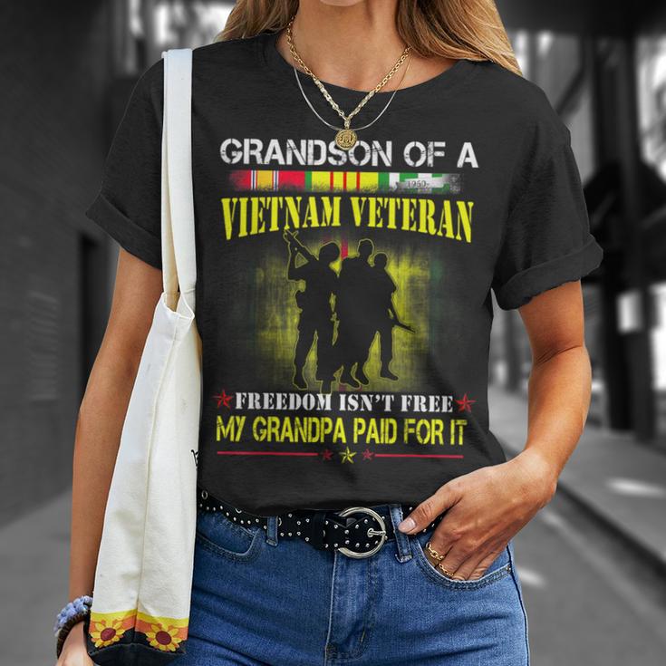 Vietnam Veteran Grandson My Grandpa Paid For It T-Shirt Gifts for Her