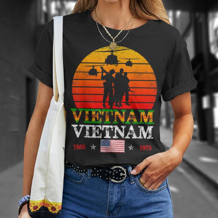 Vietnam Veteran Helicopter Bell Uh1 Huey Vintage T-Shirt Gifts for Her