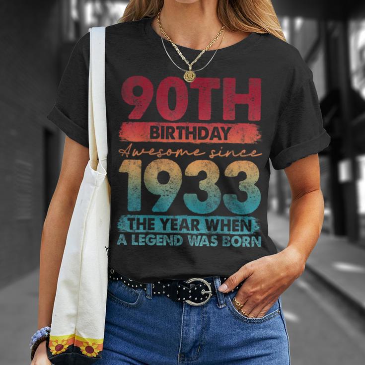 Vintage 1933 90 Year Old Limited Edition 90Th Birthday T-Shirt Gifts for Her