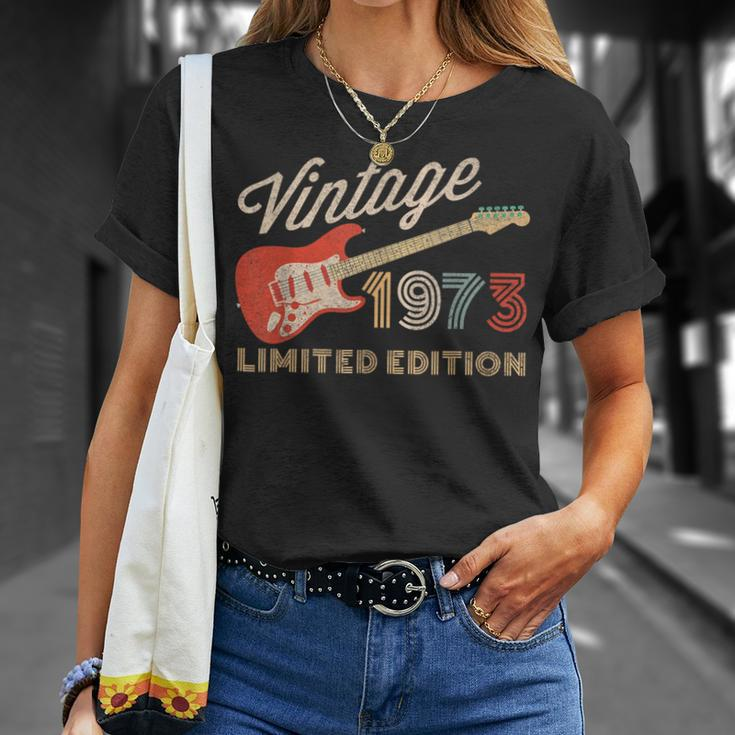Vintage 1973 Limited Edition Guitar Year Of Birth Birthday T-Shirt Gifts for Her