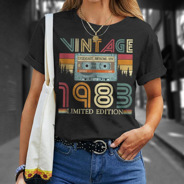 Vintage 1983 Cassette Tape 40 Year Old 40Th Birthday T-Shirt Gifts for Her